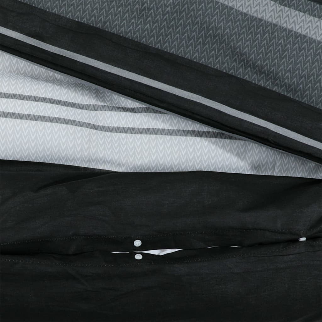 vidaXL Ensemble de housse de couette noir et blanc 155x220 cm Coton