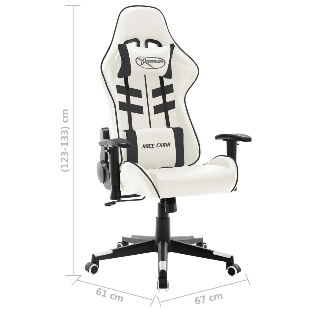 vidaXL Chaise de jeu Blanc et noir Cuir artificiel