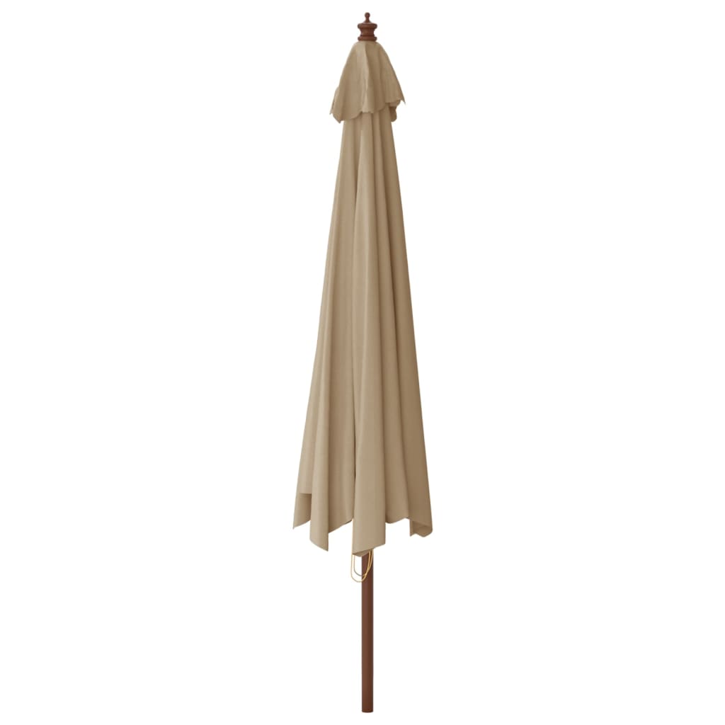 vidaXL Parasol de jardin avec mât en bois taupe 400x273 cm