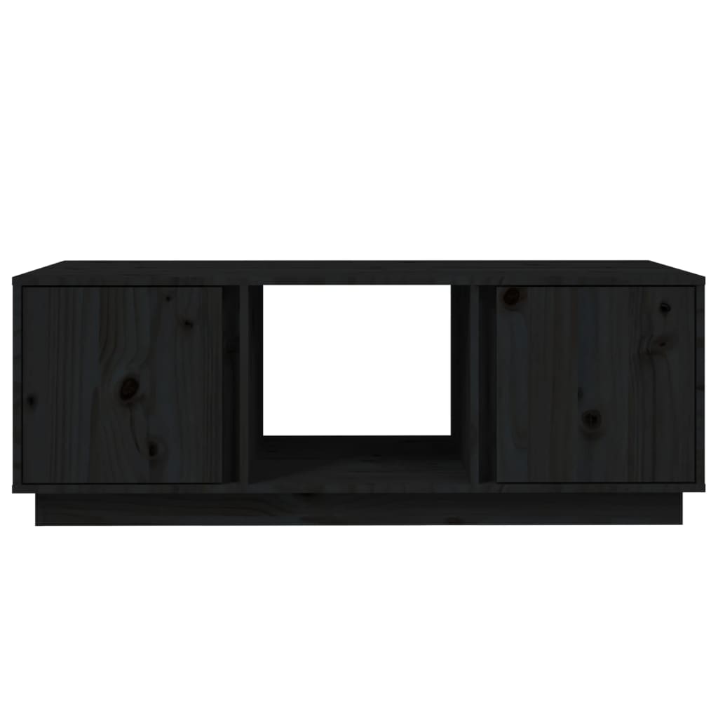 vidaXL Table basse Noir 110x50x40 cm Bois massif de pin