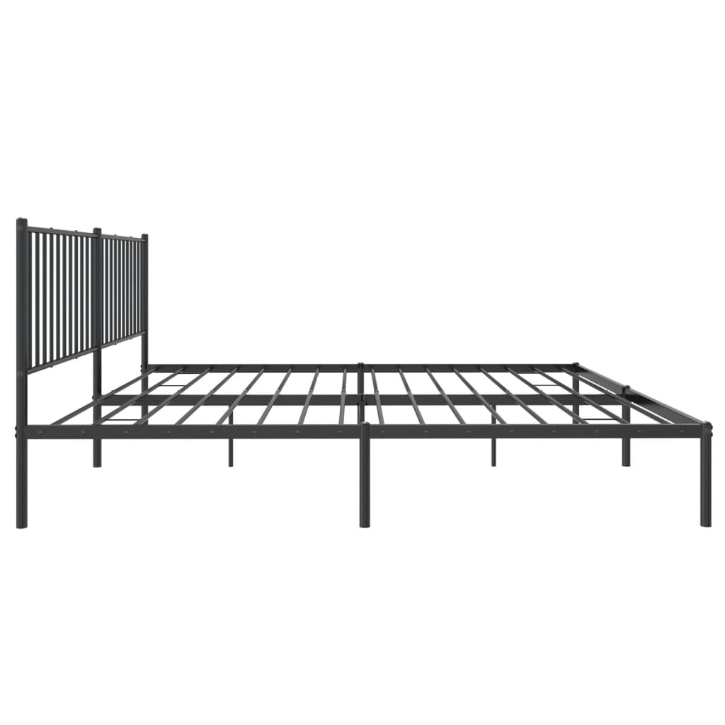 vidaXL Cadre de lit métal sans matelas et tête de lit noir 180x200 cm