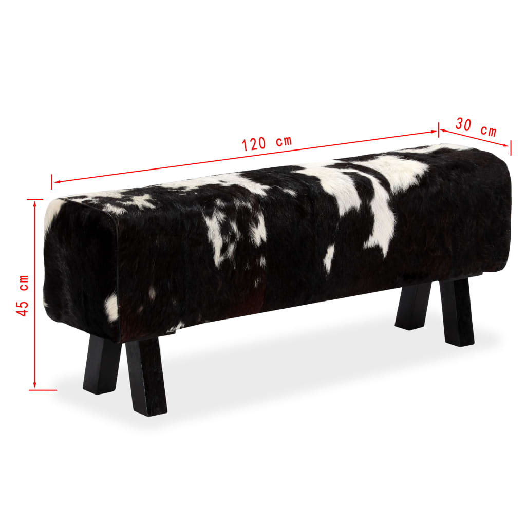 vidaXL Banc Cuir véritable de chèvre 120 x 30 x 45 cm