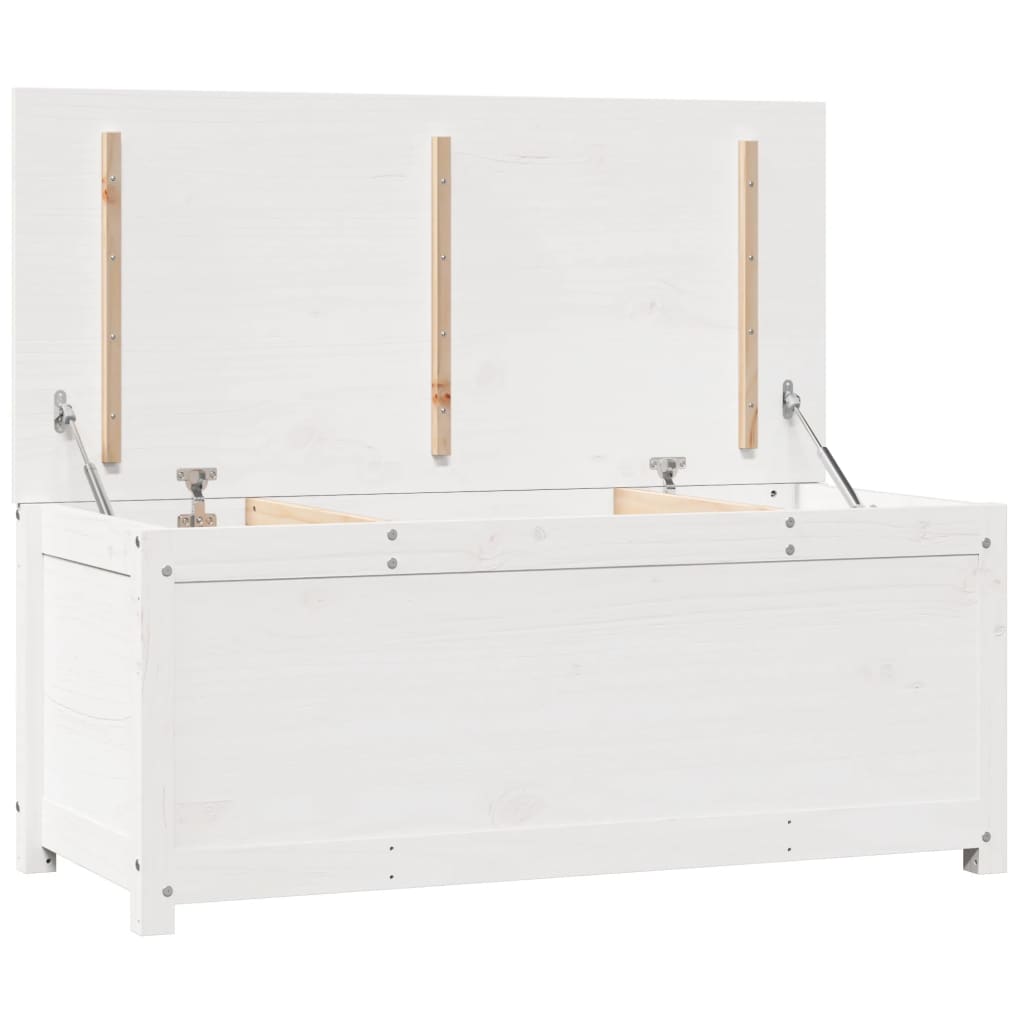 vidaXL Boîte de rangement Blanc 110x50x45,5 cm Bois massif de pin