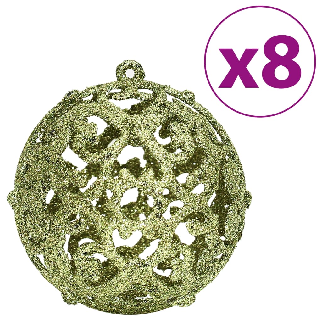vidaXL Boules de Noël 100 pcs vert clair 3 / 4 / 6 cm