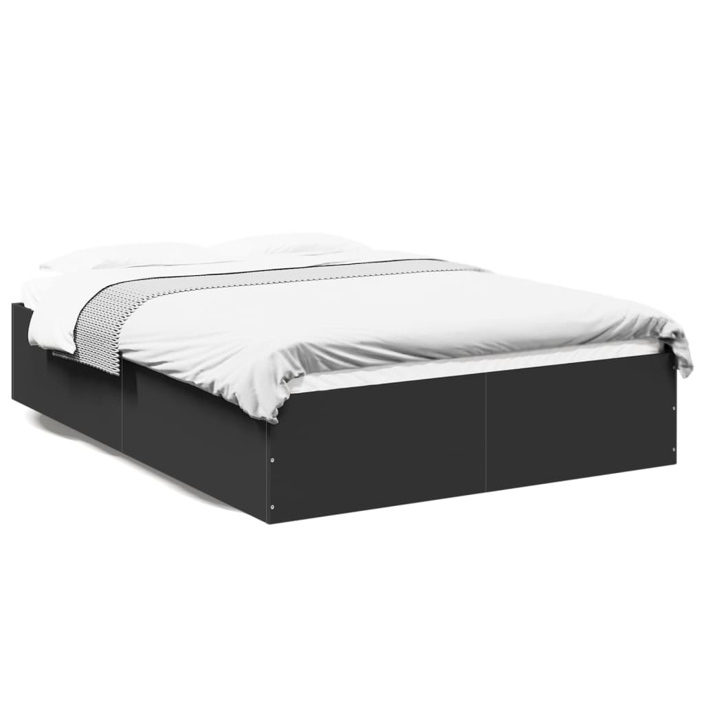 vidaXL Cadre de lit sans matelas noir 135x190 cm