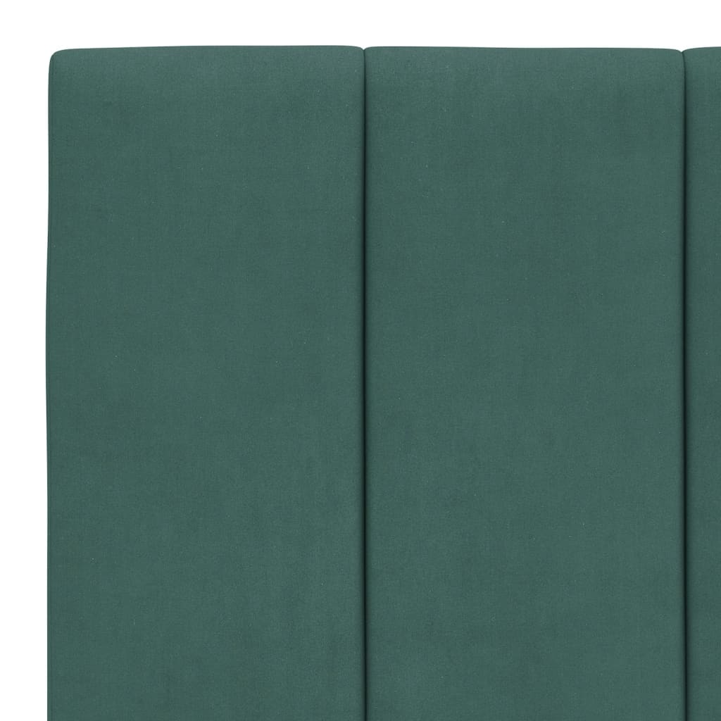 vidaXL Cadre de lit avec tête de lit Vert foncé 100x200 cm Velours