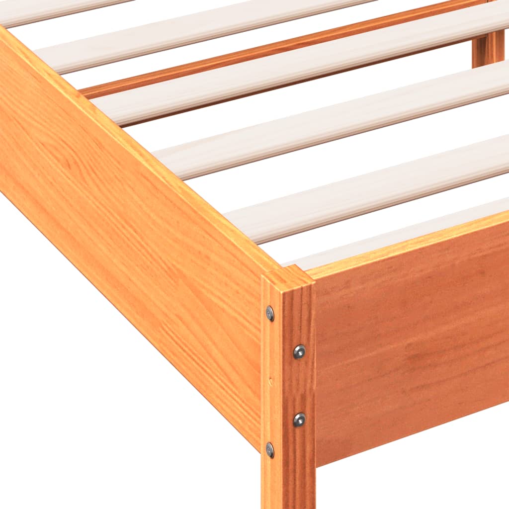 vidaXL Cadre de lit avec tête de lit cire marron 90x200 cm bois de pin
