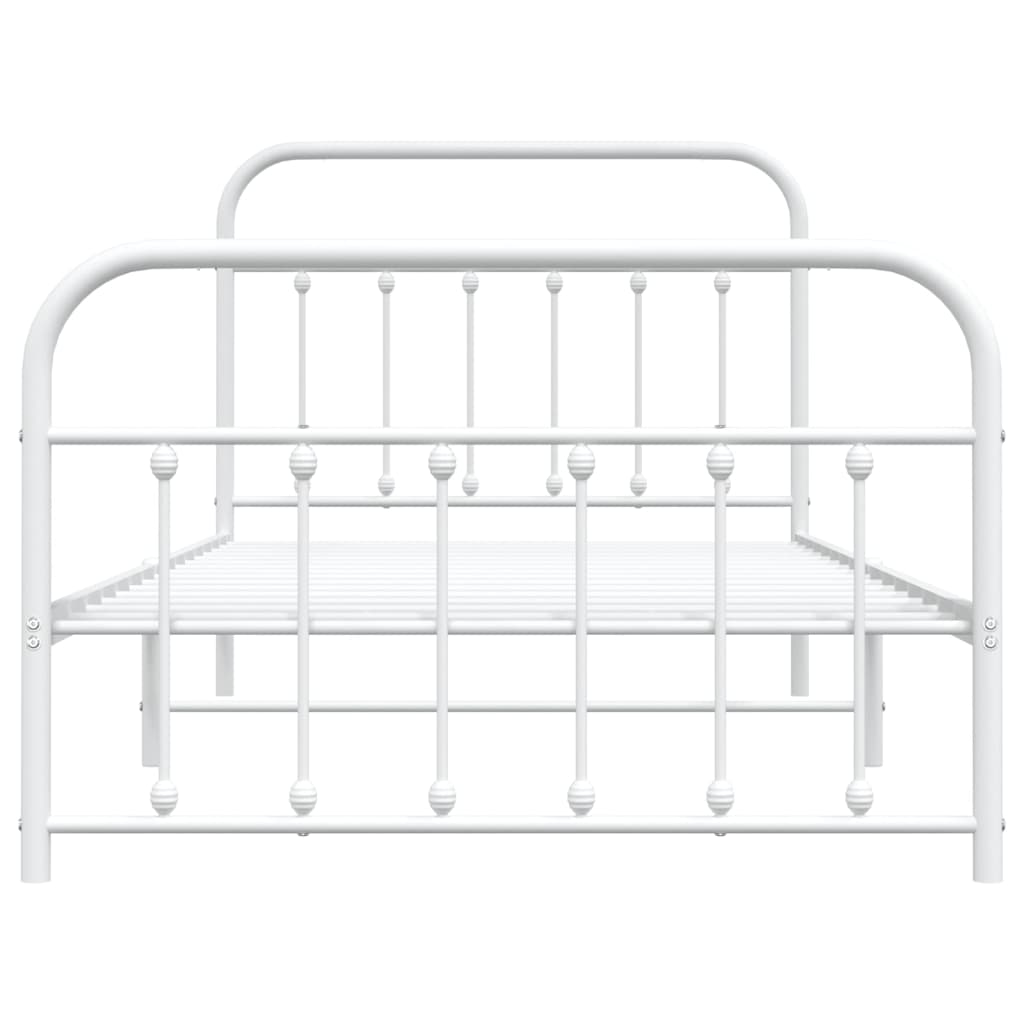 vidaXL Cadre de lit métal sans matelas et pied de lit blanc 100x200 cm