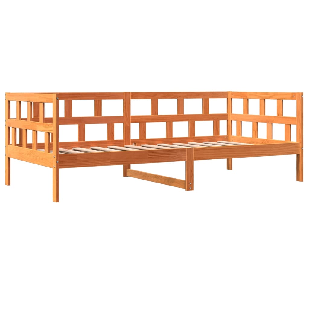 vidaXL Lit de jour sans matelas cire marron 80x200 cm bois pin massif