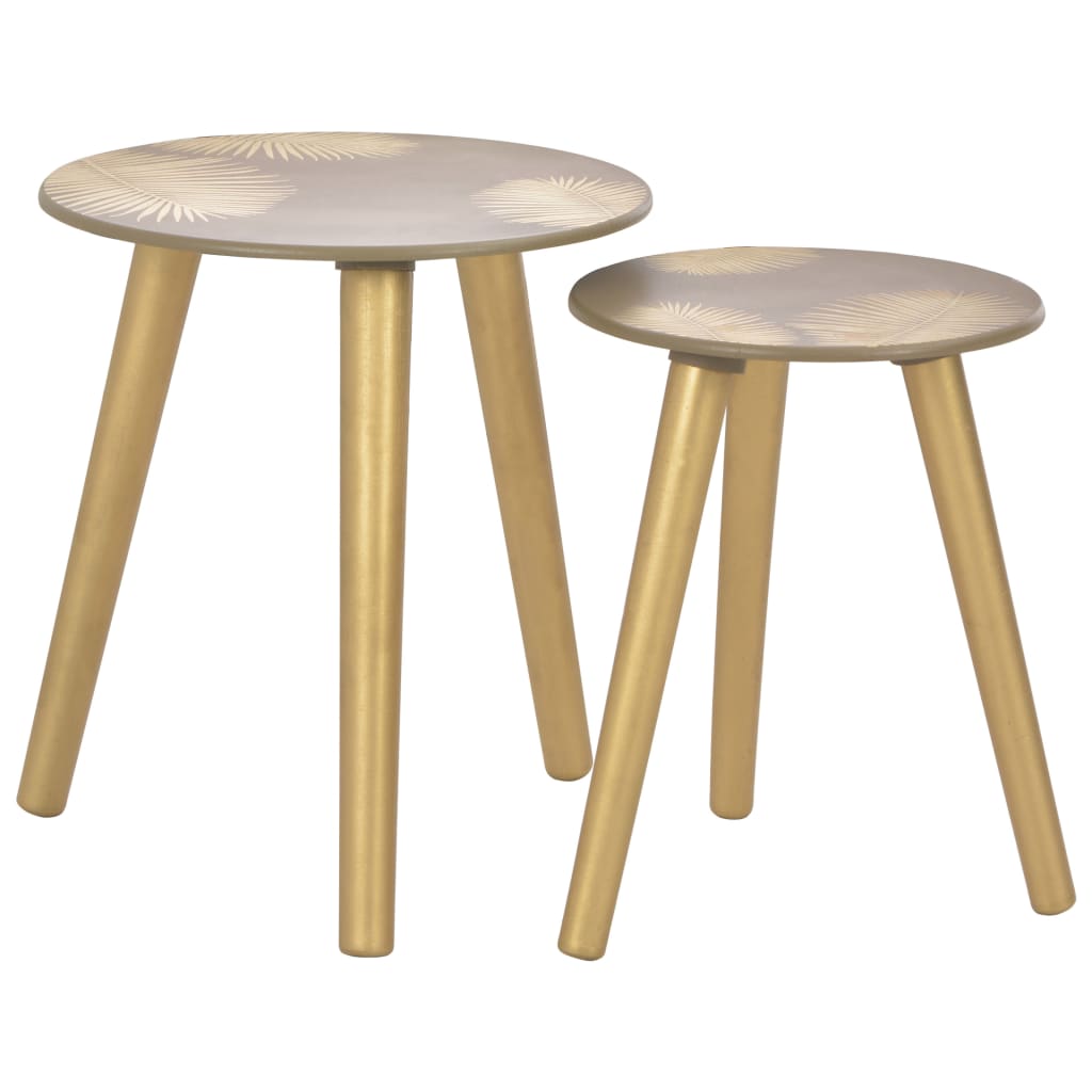 vidaXL Tables gigognes latérales 2 pcs Doré 40x45 cm/30x40 cm MDF