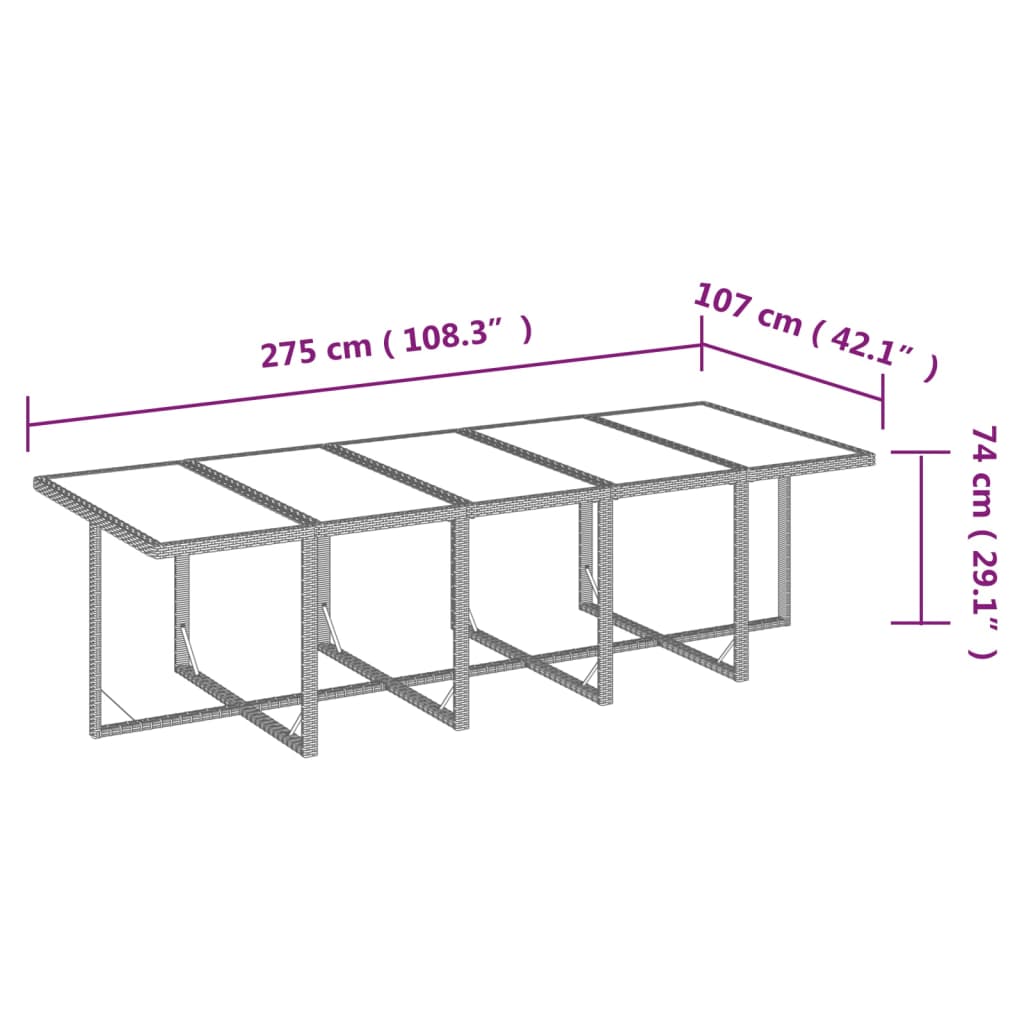 vidaXL Ensemble à manger de jardin coussins 11 pcs Résine tressée Gris