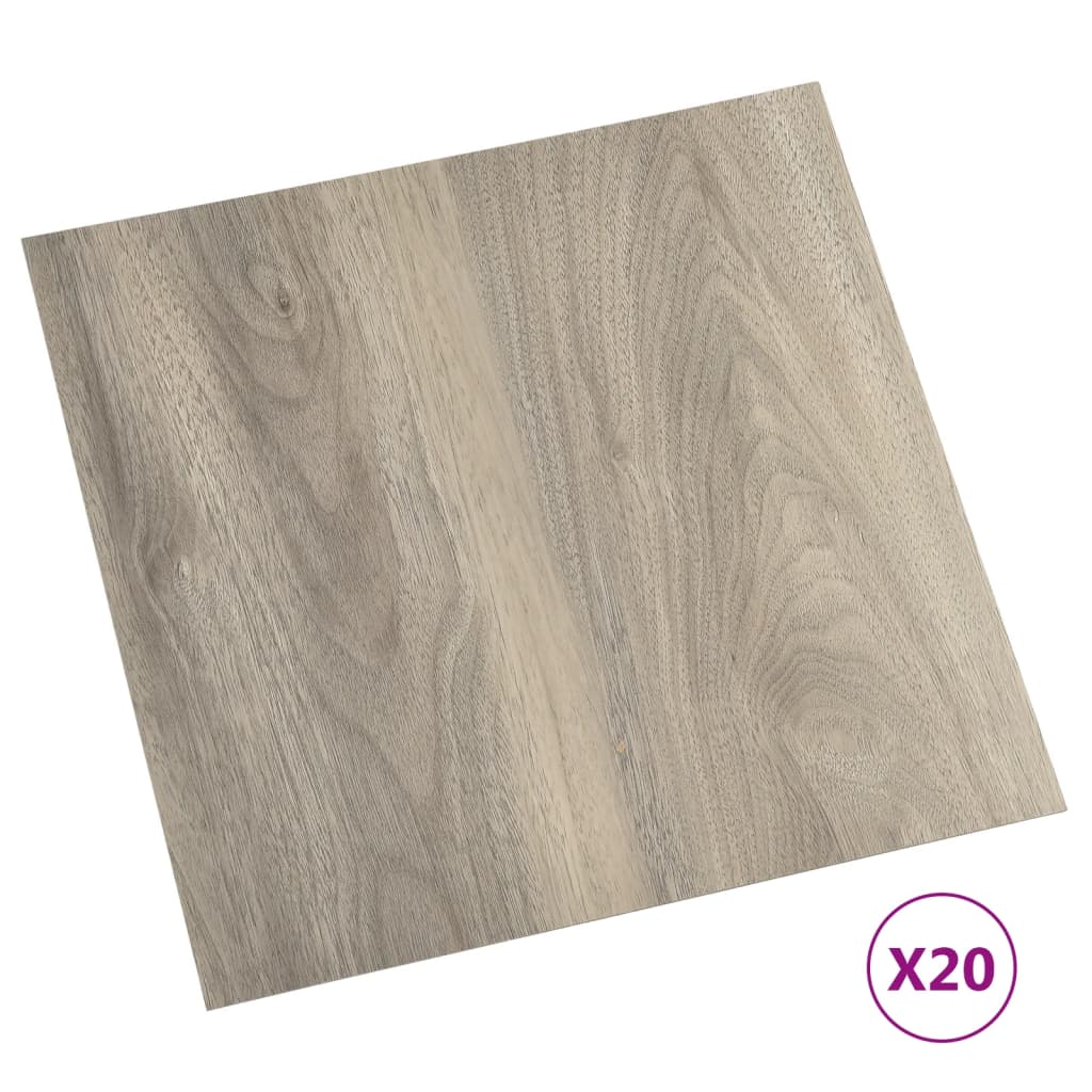 vidaXL Dalles de plancher autoadhésives 20 pcs PVC 1,86 m² taupe