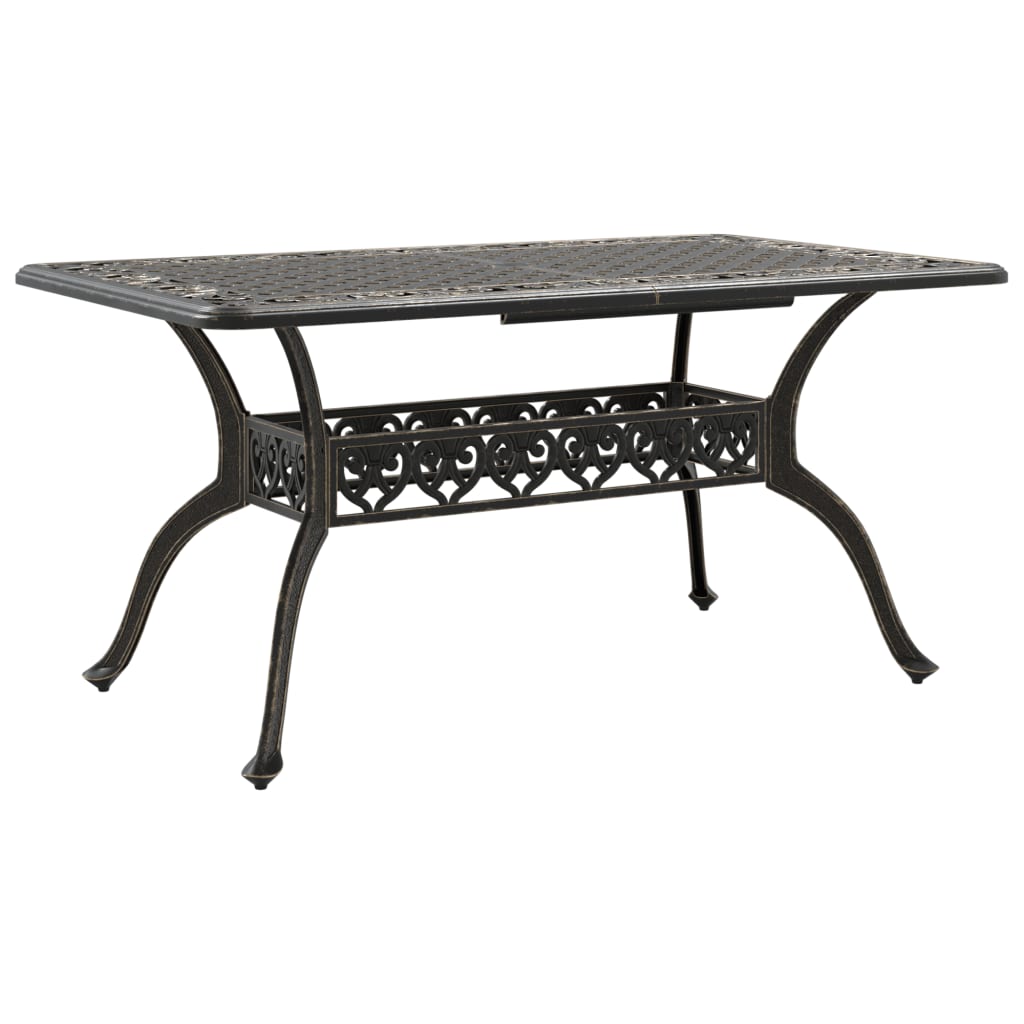 vidaXL Table de jardin bronze 150x90x72 cm aluminium coulé