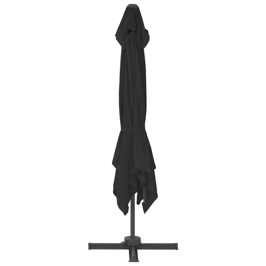 vidaXL Parasol déporté avec mât en aluminium 3x3 m noir