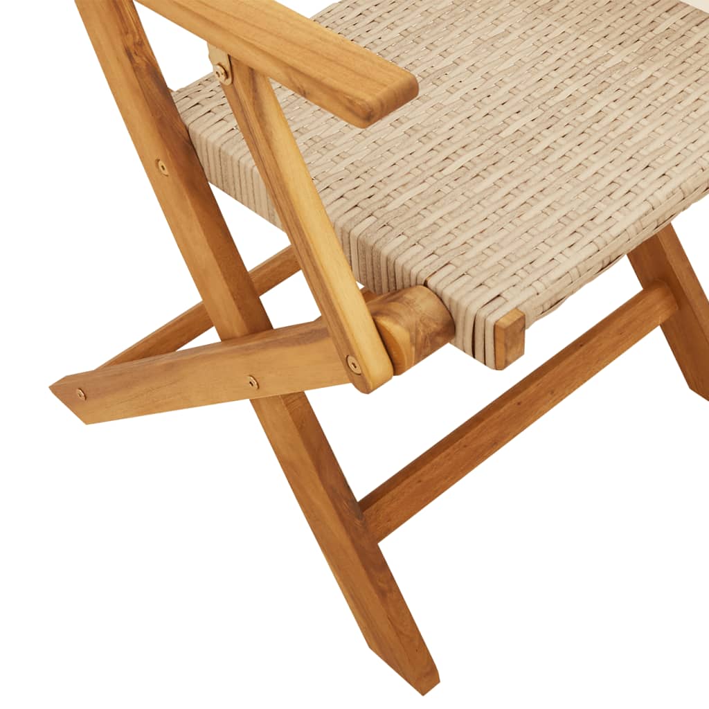 vidaXL Chaises de jardin lot de 2 beige bois massif d'acacia et rotin