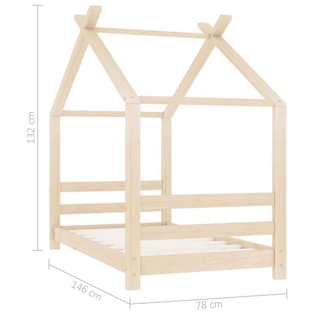 vidaXL Cadre de lit d'enfant Bois de pin massif 70x140 cm