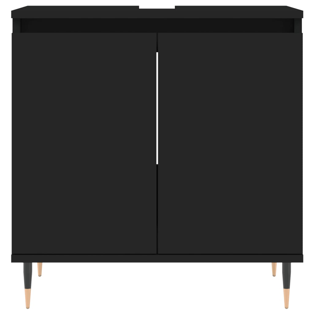 vidaXL Armoire de salle de bain noir 58x33x60 cm bois d'ingénierie