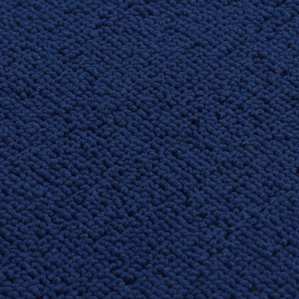 vidaXL Tapis d'escalier 15 pcs 60x25 cm Bleu marine Rectangulaire