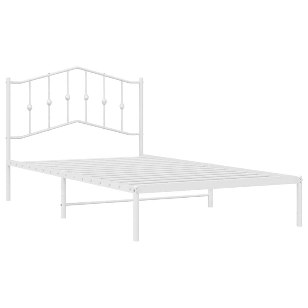 vidaXL Cadre de lit métal sans matelas et tête de lit blanc 100x200 cm