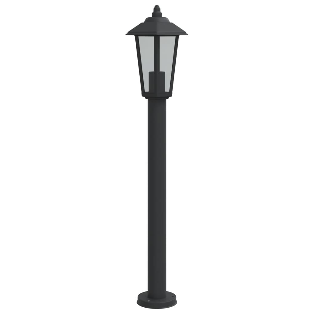 vidaXL Lampadaire d'extérieur noir 80 cm acier inoxydable