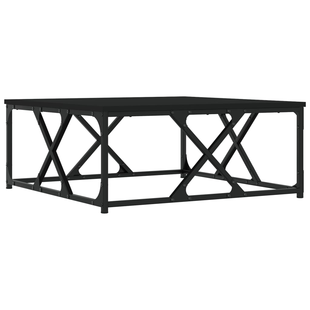 vidaXL Table basse noir 70x70x30 cm bois d'ingénierie