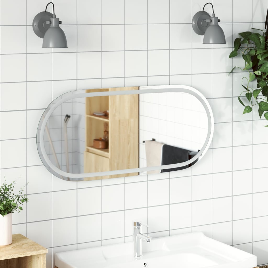 vidaXL Miroir de salle de bain à LED 100x45 cm ovale