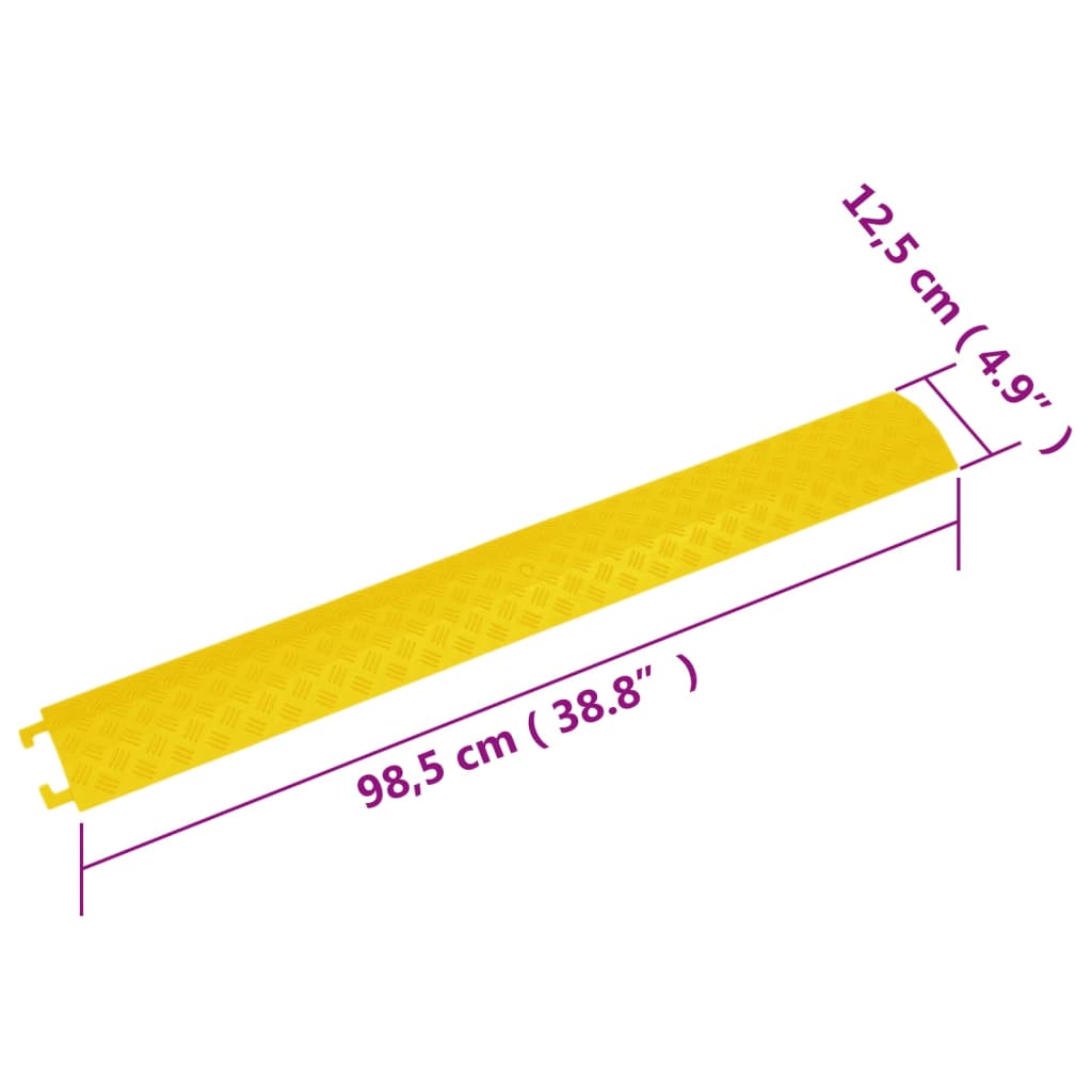 vidaXL Rampes de protection de câble 2 pcs 98,5 cm Jaune