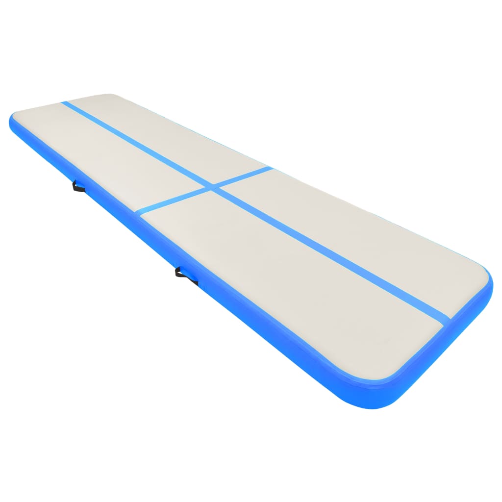 vidaXL Tapis gonflable de gymnastique avec pompe 600x100x15cm PVC Bleu