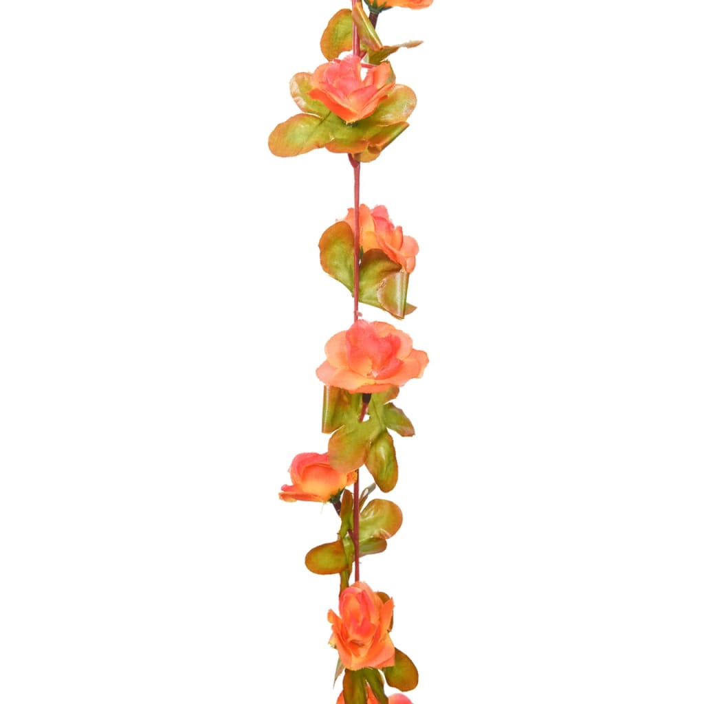vidaXL Guirlandes de fleurs artificielles 6 pcs orange 250 cm