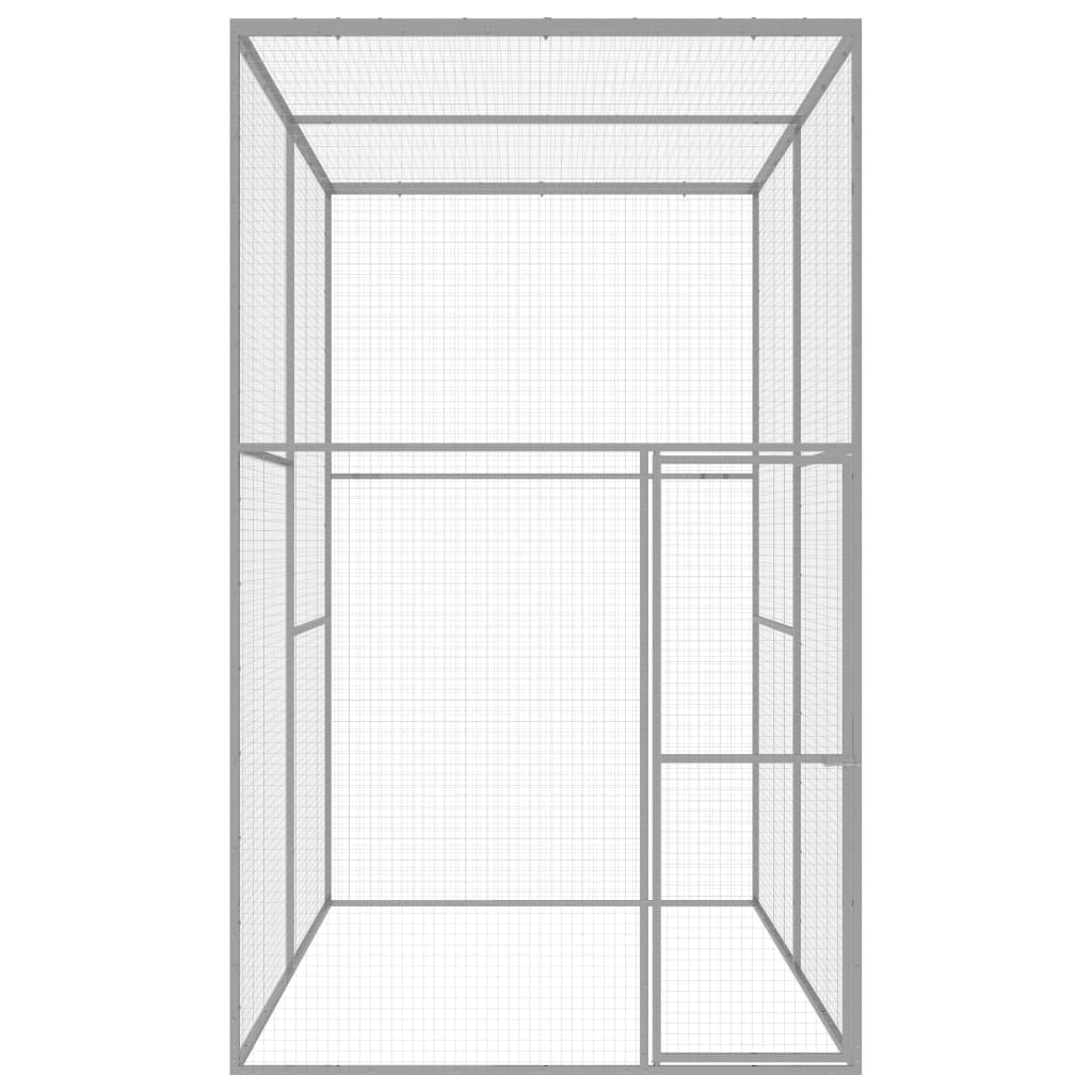 vidaXL Cage pour chat 3x1,5x2,5 m Acier galvanisé