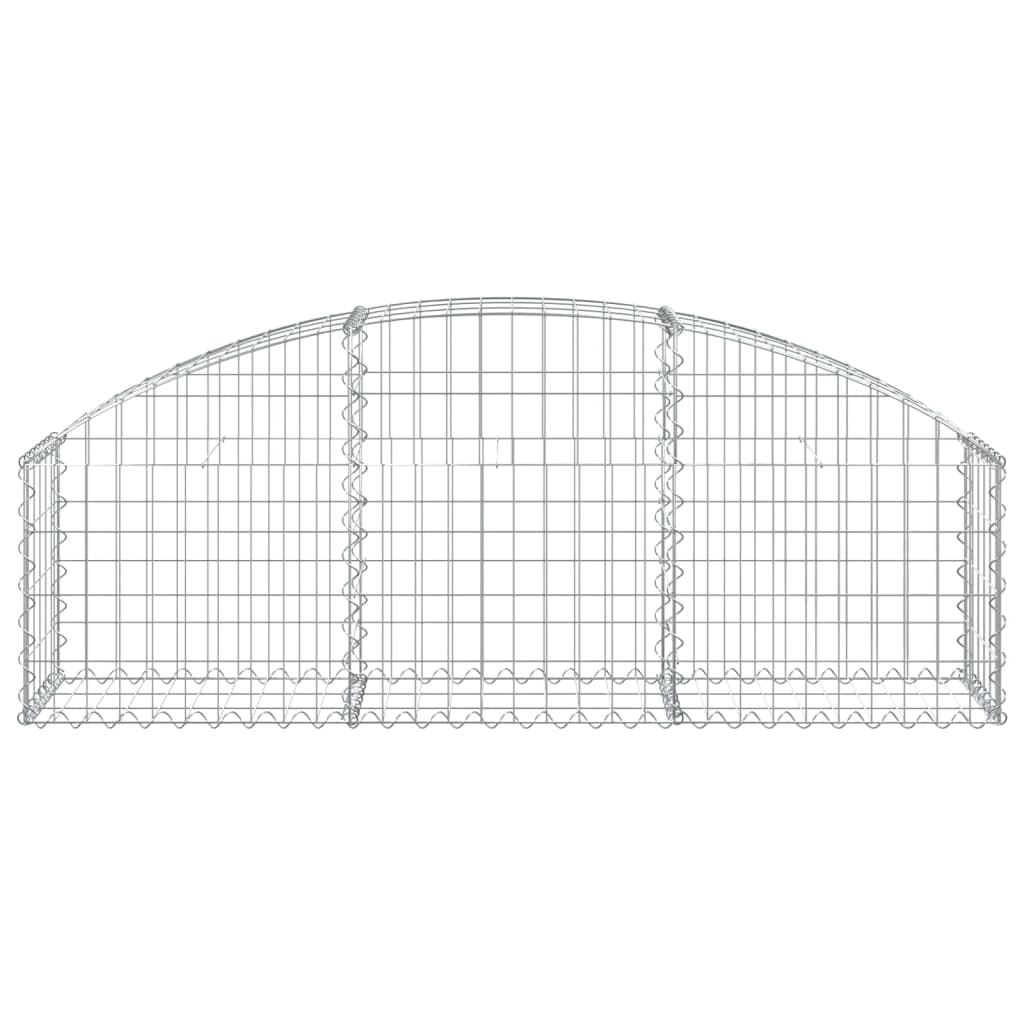 vidaXL Panier de gabions arqué 150x30x40/60 cm Fer galvanisé