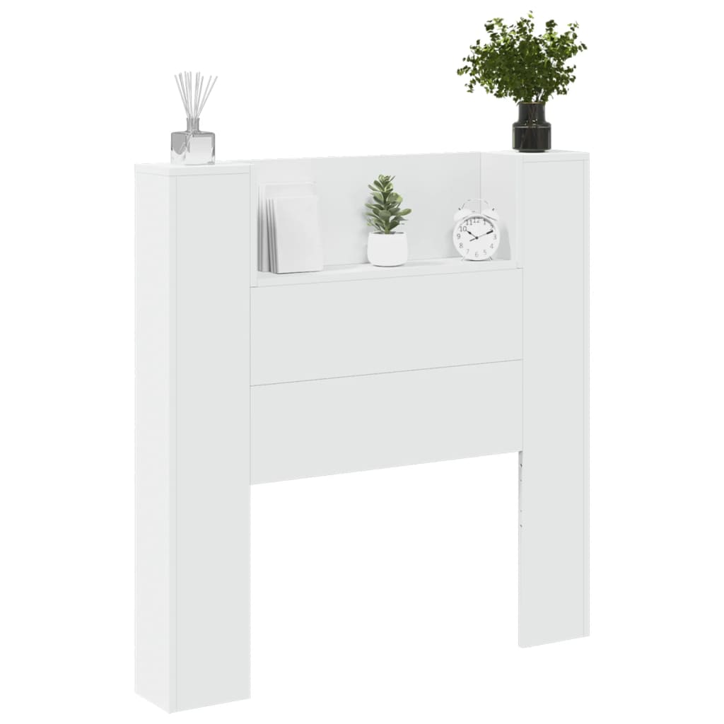 vidaXL Armoire tête de lit avec LED blanc 100x16,5x103,5 cm