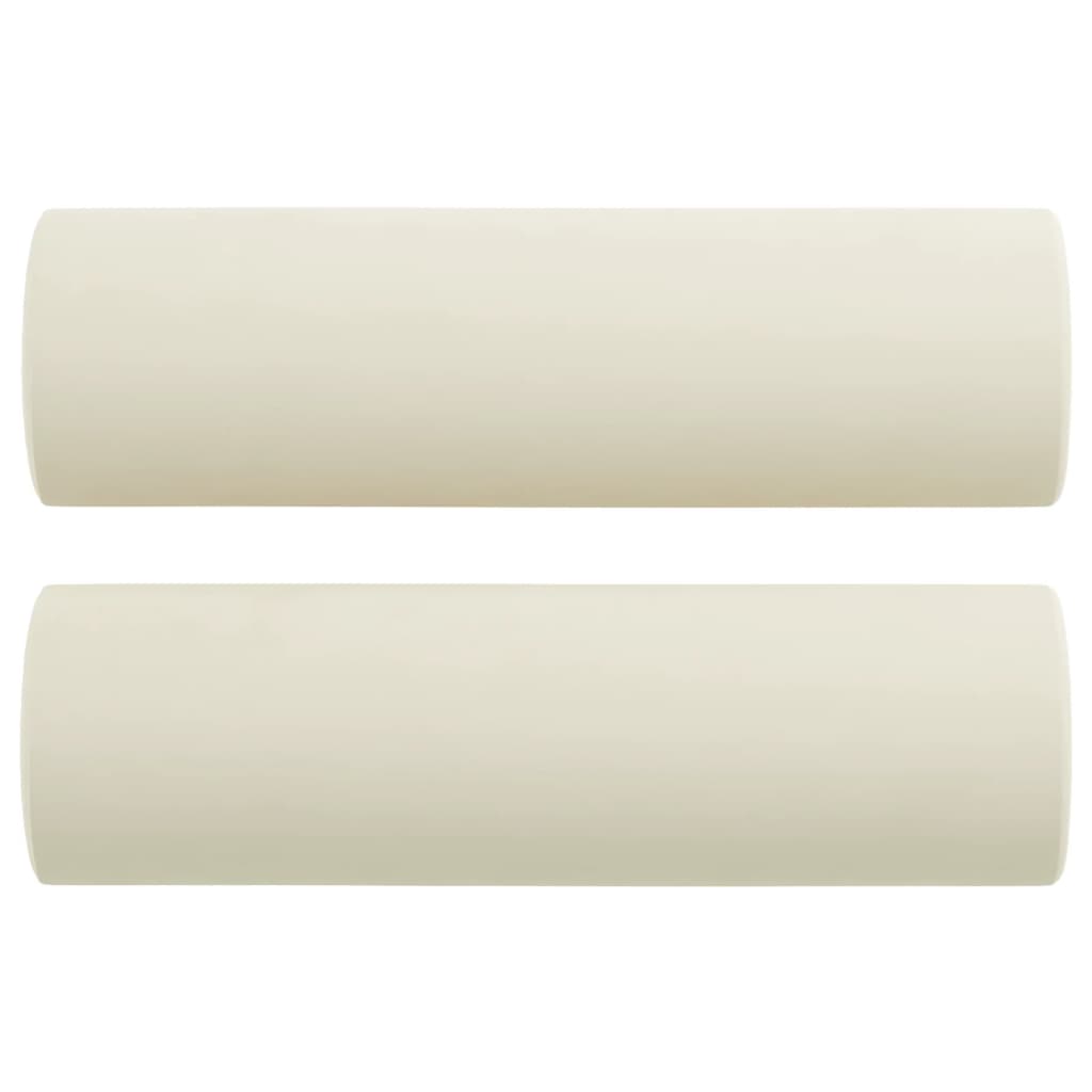 vidaXL Coussins décoratifs lot de 2 Crème Ø15x50 cm Velours