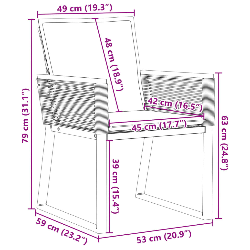 vidaXL Chaises de jardin avec coussins lot de 2 noir résine tressée