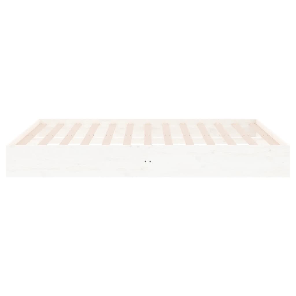 vidaXL Cadre de lit blanc bois massif 140x200 cm