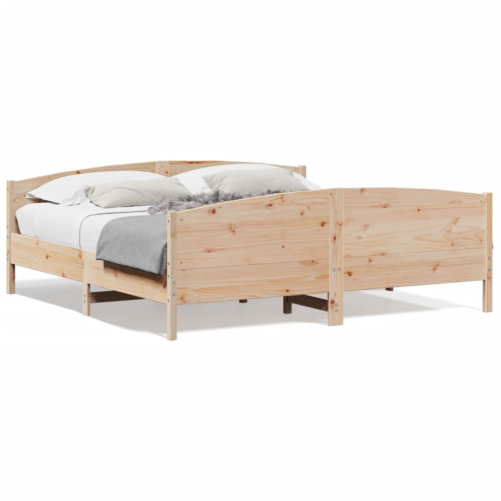 vidaXL Cadre de lit avec tête de lit 200x200 cm Bois de pin massif
