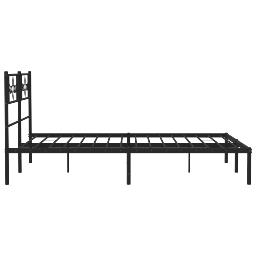 vidaXL Cadre de lit métal sans matelas avec tête de lit noir 150x200cm