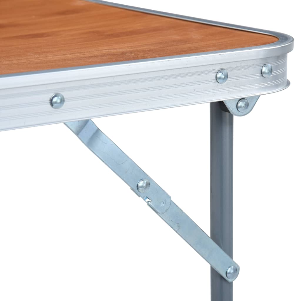 vidaXL Table pliable de camping avec cadre en métal 80x60 cm