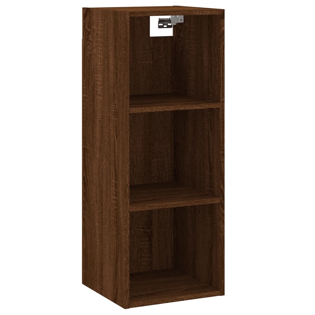 vidaXL Buffet haut Chêne marron 34,5x34x180 cm Bois d'ingénierie