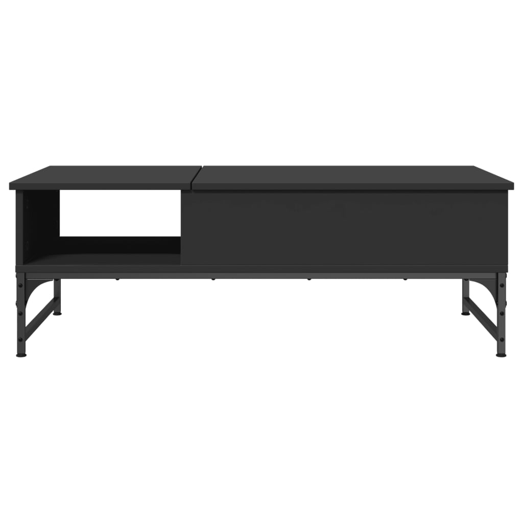 vidaXL Table basse noir 100x50x35 cm bois d'ingénierie et métal