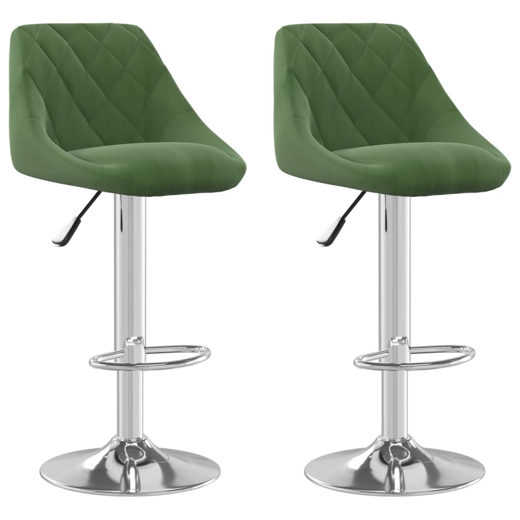 vidaXL Tabourets de bar lot de 2 vert foncé velours