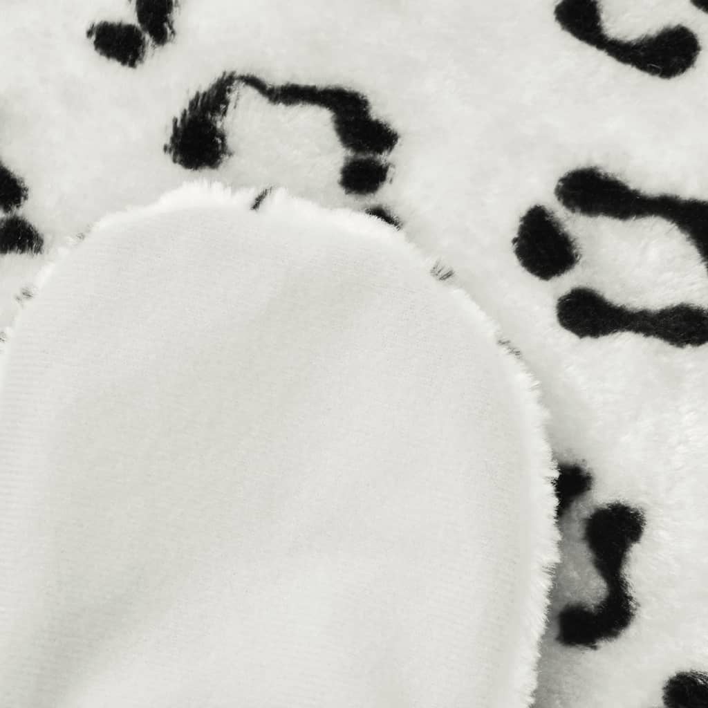 vidaXL Tapis en peluche en forme de léopard 139 cm Blanc